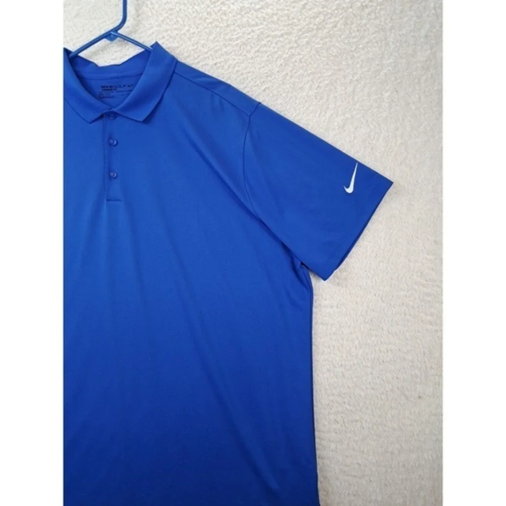 Nike Golf Dri Fit Polo Shirt Mens Size XXL Blue Swoosh